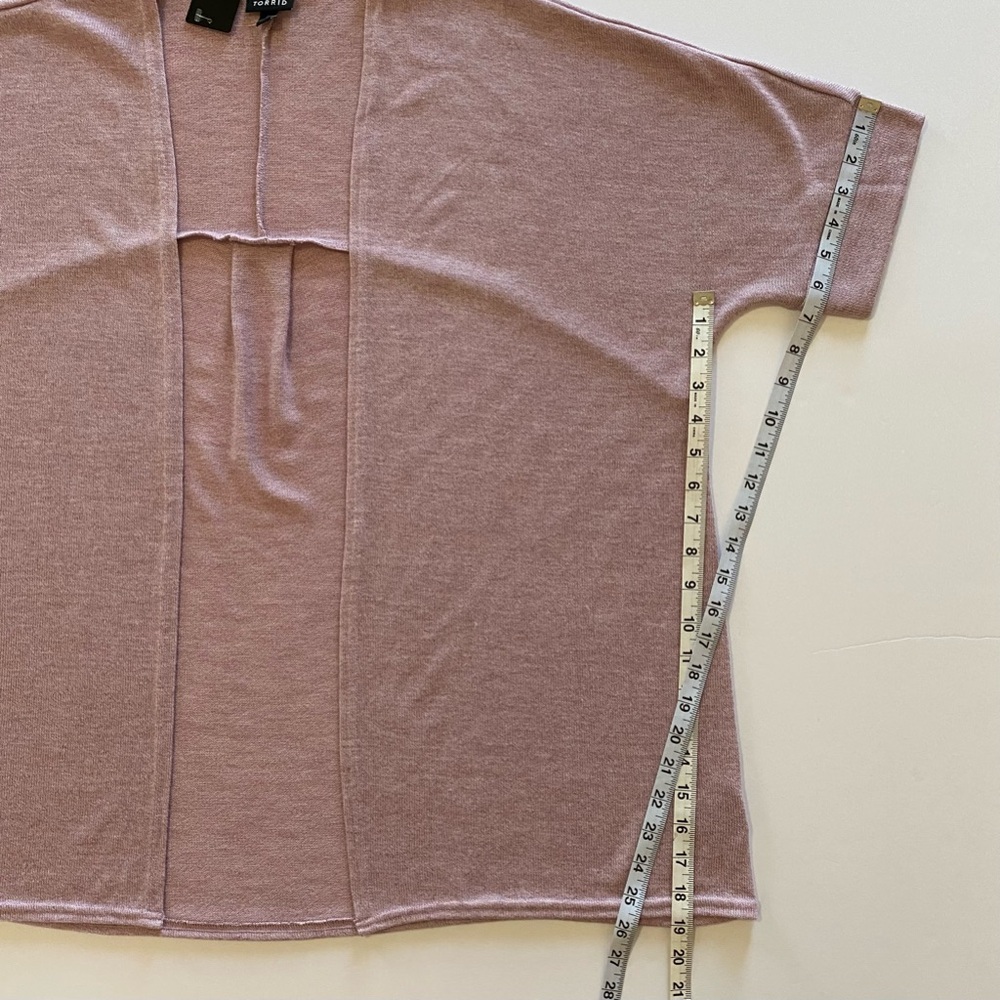 Torrid SZ 2-18/20 Mauve Purple Open-Front Dolman Sleeve Cardigan - Picture 13 of 14